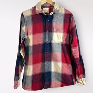 Hollister M Shirt Flannel Button Down Plaid Cabin Outdoor Layering Fall Winter